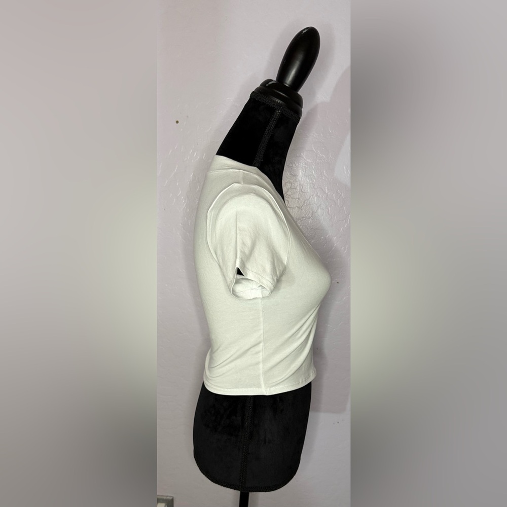 Fashion Nova White, Black, and Olive Green Top - Picture 2 of 10